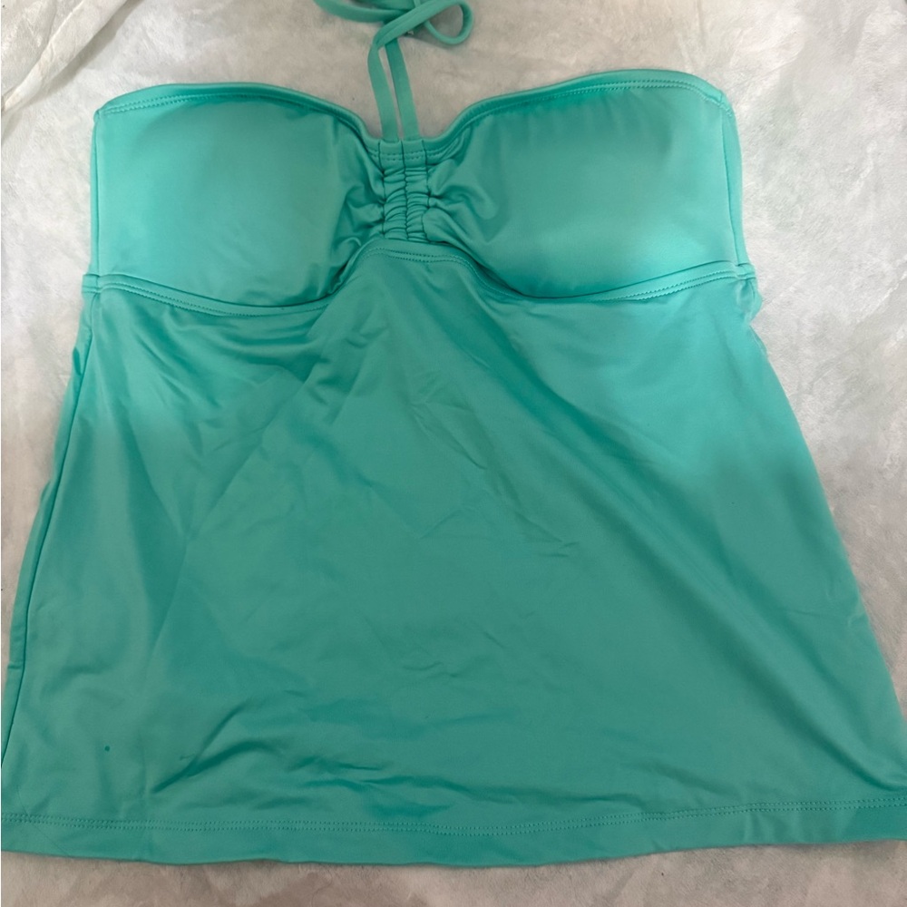 Turquoise Halter Tankini Top
